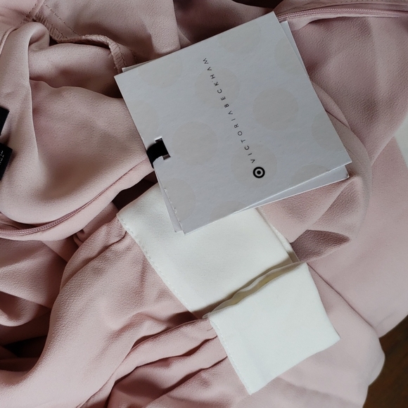 457 VICTORIA BECKHAM Blush Collared Shift Dress 1X NEW Women's Plus - Picture 10 of 15